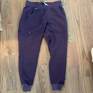 Figs Purple Jogger Track Pants with Elastic Cuffs